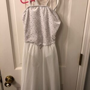 White Halter Dress with Sparkle Accents